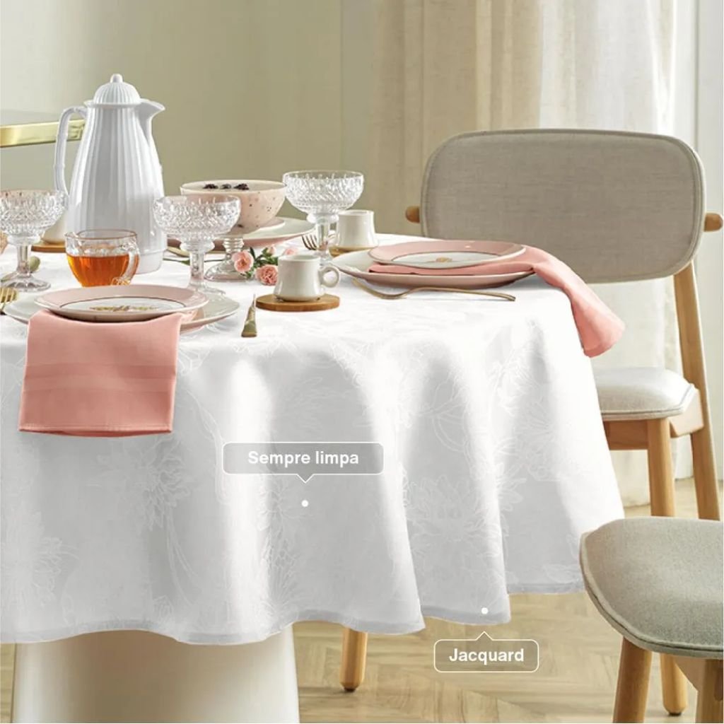 02 toalha de mesa lotus 6 lugares retangular 1 60m x 2 20m sempre limpa karsten